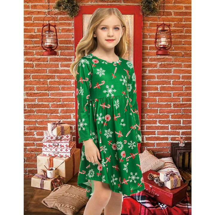 Arshiner Floral Long Sleeve Dress for Girls