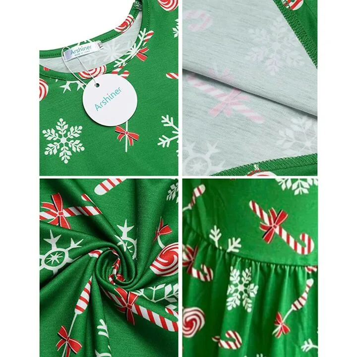 Arshiner Floral Long Sleeve Dress for Girls