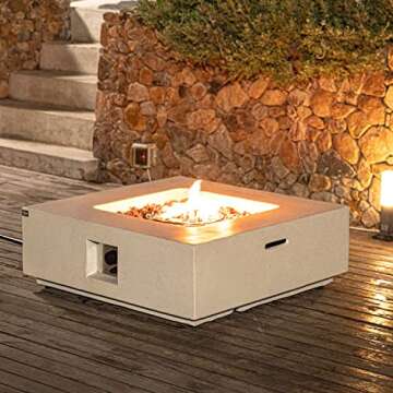 COSIEST Outdoor Fire Pit Table - Elegant Propane Heater