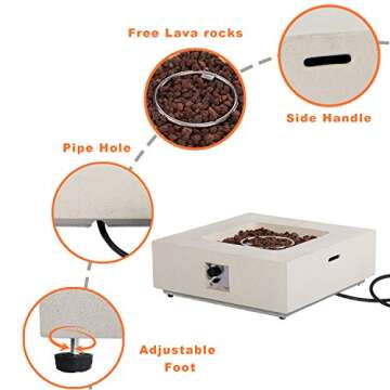 COSIEST Outdoor Fire Pit Table - Elegant Propane Heater