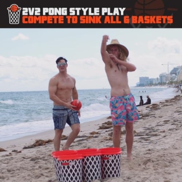 BasketPong Giant Yard Pong Game for Outdoors and Beach