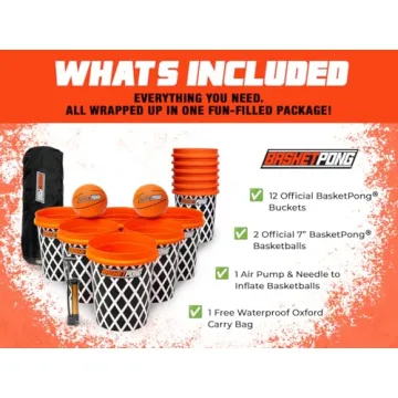 BasketPong Giant Yard Pong Game for Outdoors and Beach