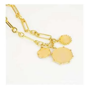 UniLogue Brass with 18K Gold Plated Sun Mountain River Landscape Necklace Created Pearl Zircons Inlaid Radial Line Unique Design Ins Hip Hop Unisex Choker Chain for Girls Women