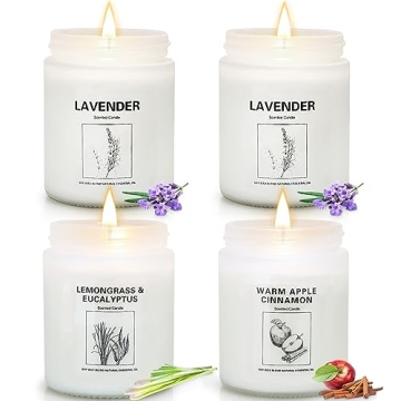 Enjoy Stress Relief with 4 Pack Scented Candles for Home, Perfect Gifts for Women
