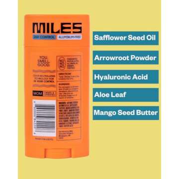 Miles Kids Deodorant for Boys and Girls - Aluminum Free Deodorant for Kids and Teens, Natural, Hypoallergenic, Made in USA - Fresh Scent, 1-Pack