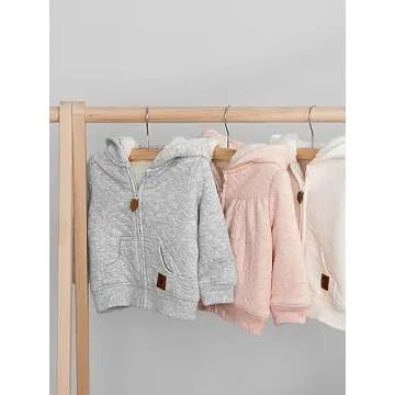 Simple Joys by Carter's Baby Hooded Sweater Jacket with Sherpa Lining, Oatmeal, 3-6 Months