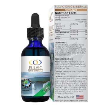 Optimally Organic Water Extracted Fulvic Ionic Minerals X200 - Patented BioActive Fulvic Acid, Humic...