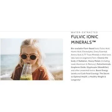 Optimally Organic Water Extracted Fulvic Ionic Minerals X200 - Patented BioActive Fulvic Acid, Humic Acid, Trace Minerals, Electrolytes & Essential Amino Acids - 5+ Month Supply