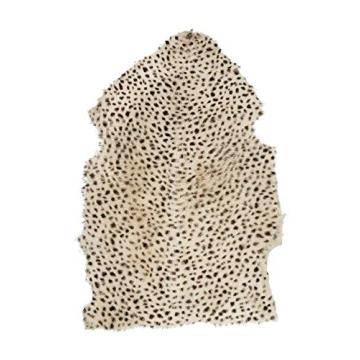 Creative Co-Op 2' x 3' Leopard Print Goat Fur Rug
