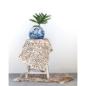Creative Co-Op Leopard Print Goat Fur Rug - Chic Accent