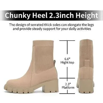 YULVSHOE Women's Comfortable Lace Up Vegan Chelsea Boots