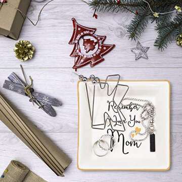 Moyeno Jewelry Dishes for Women, Birthday Gift for Mom, Ring Dish Holder, Trinket Dish Ring Tray for Jewelry, Small Jewelry Dish Tray, Jewelry Plate Trinket Tray, Friendship Gift for Women - Mom