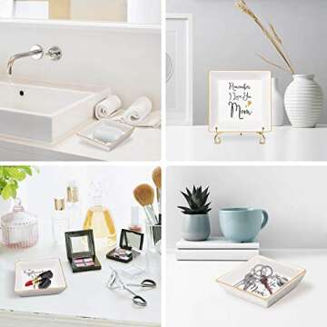 Moyeno Jewelry Dishes for Women, Birthday Gift for Mom, Ring Dish Holder, Trinket Dish Ring Tray for Jewelry, Small Jewelry Dish Tray, Jewelry Plate Trinket Tray, Friendship Gift for Women - Mom