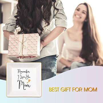 Moyeno Jewelry Dishes for Women, Birthday Gift for Mom, Ring Dish Holder, Trinket Dish Ring Tray for Jewelry, Small Jewelry Dish Tray, Jewelry Plate Trinket Tray, Friendship Gift for Women - Mom