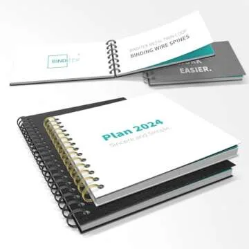 Binditek 50 Pack Double Loop Wire Binding Spines 5/8 Inch