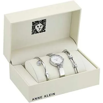 Anne Klein Women's Premium Crystal Accented Watch and Bracelet Set
