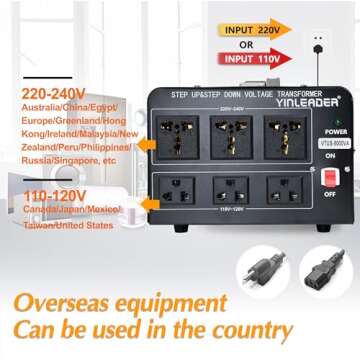 Yinleader 5000W Voltage Converter Transformer for Global Use