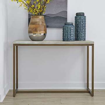 Geometric White Console Table by Home Styles
