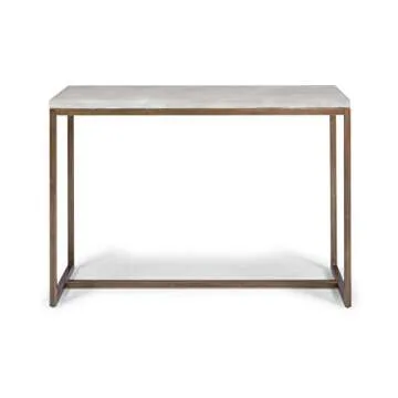 Geometric White Console Table by Home Styles