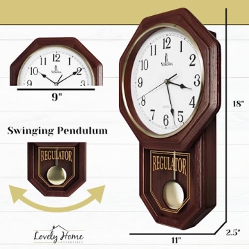 Pendulum Wall Clock - Vintage Wooden Design for Home