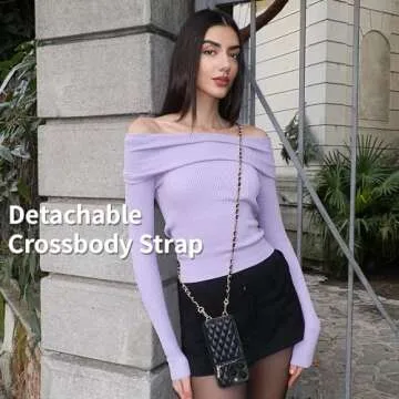 LAMEEKU Compatible with iPhone 14 Pro Max Wallet Case, Card Holder Case Crossbody Purse Case for Women Quilted Leather RFID Shockproof Case Compatible with iPhone 14 Pro Max, 6.7 Inch-Black