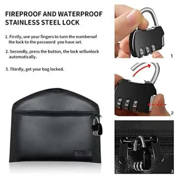 Sdstone Hanger Diversion Fireproof & Waterproof Safe with Lock&Small Fireproof Bag, Secret Safe for Money&Jewelry, Under Clothes with Hidden Compartment to Hide Items for Home or Travel Safe,2 Pack