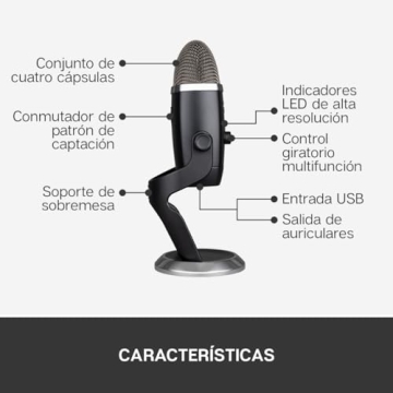 Blue Yeti X Professional Condenser USB Microphone with High-Res Metering, LED Lighting & Blue Voice Effects for Gaming, Streaming & Podcasting On PC & Mac (Renewed)