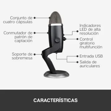 Blue Yeti X Professional Condenser USB Microphone with High-Res Metering, LED Lighting & Blue Voice Effects for Gaming, Streaming & Podcasting On PC & Mac (Renewed)