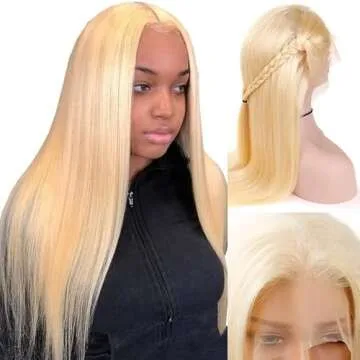 613 Lace Front Wig Human Hair 13x6 Transparent Lace Front Wigs Straight Blonde Lace Front Wigs Human Hair 150% Density 613 HD Lace Frontal Wig Human Hair Pre Plucked With Baby For Black Women (20 inch