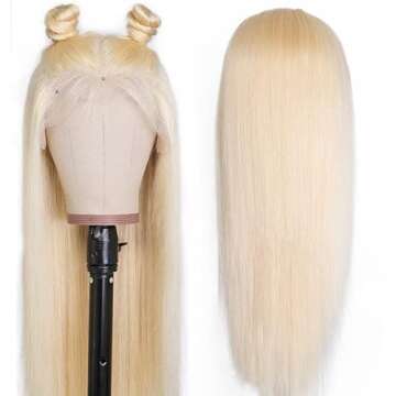 613 Lace Front Wig Human Hair 13x6 Transparent Lace Front Wigs Straight Blonde Lace Front Wigs Human Hair 150% Density 613 HD Lace Frontal Wig Human Hair Pre Plucked With Baby For Black Women (20 inch