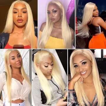613 Lace Front Wig Human Hair 13x6 Transparent Lace Front Wigs Straight Blonde Lace Front Wigs Human Hair 150% Density 613 HD Lace Frontal Wig Human Hair Pre Plucked With Baby For Black Women (20 inch
