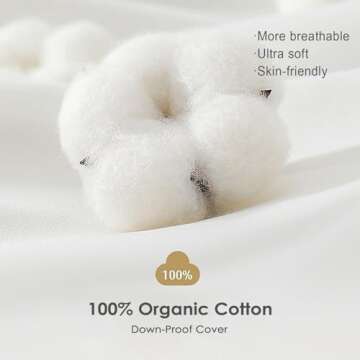 TOPGREEN Feathers Down Pillow Inserts 18 x 18, Square Organic Pillow Insert for Bed, Sofa, and Couch | 100% Cotton Shell, Soft Medium Decorative Pillow Insert Set of 2 (White)