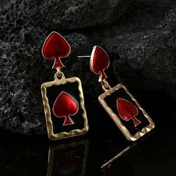 Vintage Queen of Hearts Earrings - Unique and Festive Jewelry Accessory