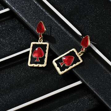 Vintage Queen of Hearts Earrings - Unique Halloween Gift