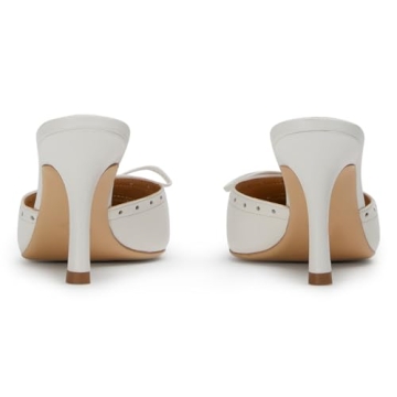 VOLEECE Women's Stylish Bow Tie Heeled Mules