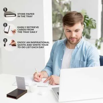 Alibay Daily To-do List with Walnut Base and 90 sheets of Notepad