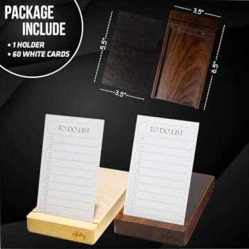 Alibay Daily To-do List with Walnut Base and 90 sheets of Notepad