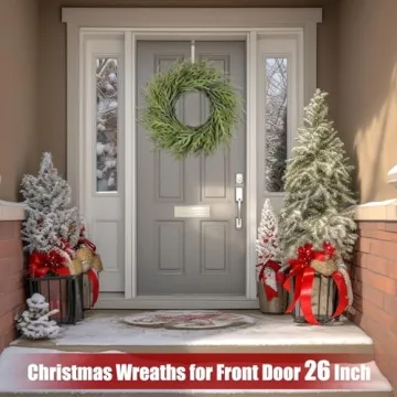 Artgar 26 Inch Real Touch Pine Christmas Wreath for Home Decor
