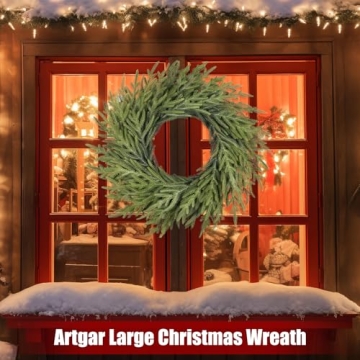 Artgar 26 Inch Real Touch Pine Christmas Wreath for Home Decor