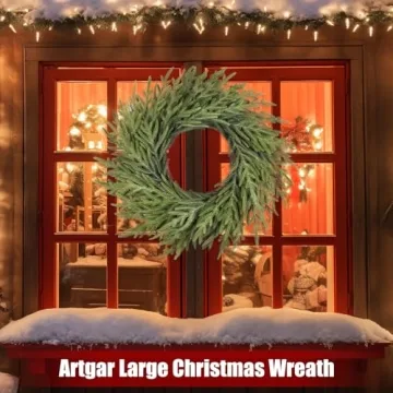 Artgar 26 Inch Real Touch Pine Christmas Wreath for Home Decor