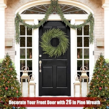 Artgar 26 Inch Real Touch Pine Christmas Wreath for Home Decor