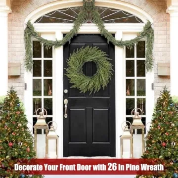 Artgar 26 Inch Real Touch Pine Christmas Wreath for Home Decor
