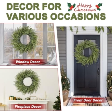 Artgar 26 Inch Real Touch Pine Christmas Wreath for Home Decor