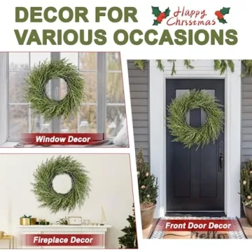 Artgar 26 Inch Real Touch Pine Christmas Wreath for Home Decor