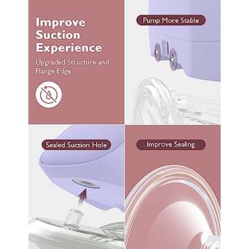 Momcozy Hands Free Breast Pump S9 Pro Updated, Wearable Breast Pump of Longest Battery Life & LED Display, Double Portable Electric Breast Pump with 2 Modes & 9 Levels - 24mm, 2 Pack Purple