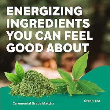 GURU Matcha Organic Energy Drinks, Clean Energy Drink with Plant Based Natural Caffeine from Green Tea, Coffee Alternative, Low Calorie, Gluten Free and Vegan, Lemon Ginger, 12oz (Pack of 12)