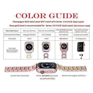 Secbolt Bling Bands Compatible with Apple Watch Band 38mm 40mm 41mm 42mm Women iWatch Series 10/9/SE/8/7/6/5/4/3/2/1, Dressy Jewelry Metal Bracelet Adjustable Wristband, Rose Gold