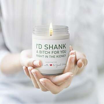 Best Friend Candle - Sister Candle - Funny Birthday Gifts for Women - Hand Poured in The USA - 9 oz - Bestie Gift - Cotton Wick, Cute Christmas Friendship Gifts Ideas, Valentines Day