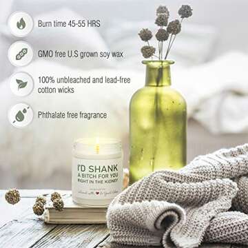 Best Friend Candle - Sister Candle - Funny Birthday Gifts for Women - Hand Poured in The USA - 9 oz - Bestie Gift - Cotton Wick, Cute Christmas Friendship Gifts Ideas, Valentines Day