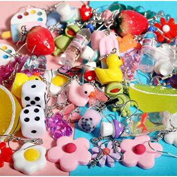 30 Pairs Kawaii Earrings - Fun & Cute Jewelry for Women